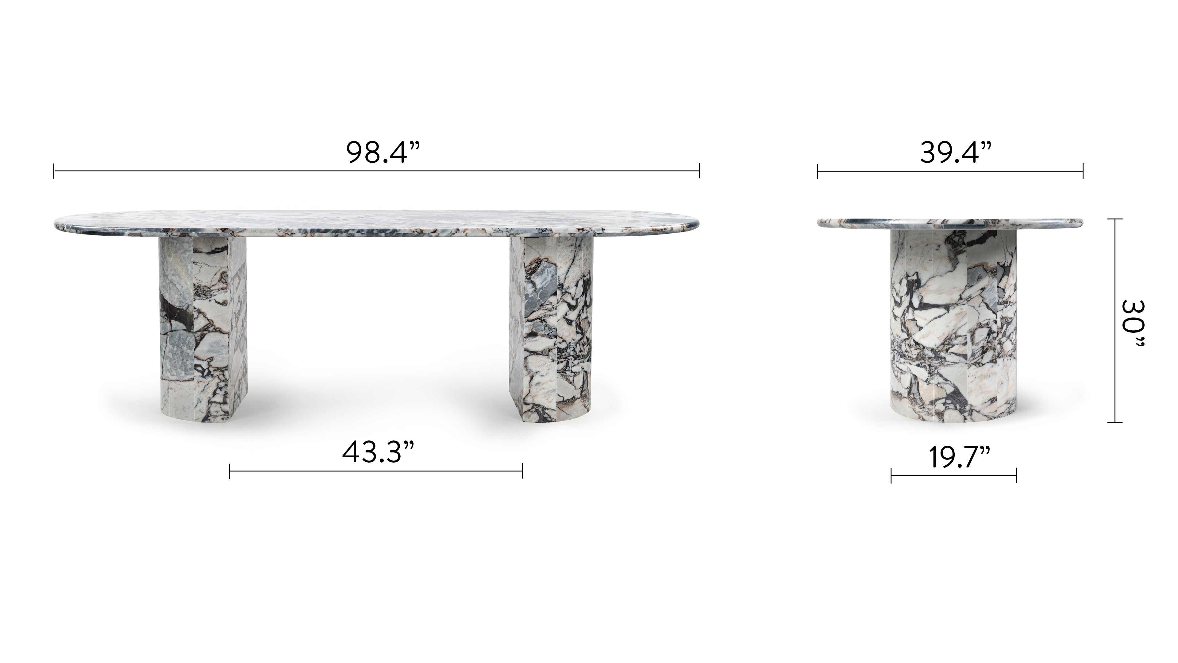 Dante Dining Table, 98in