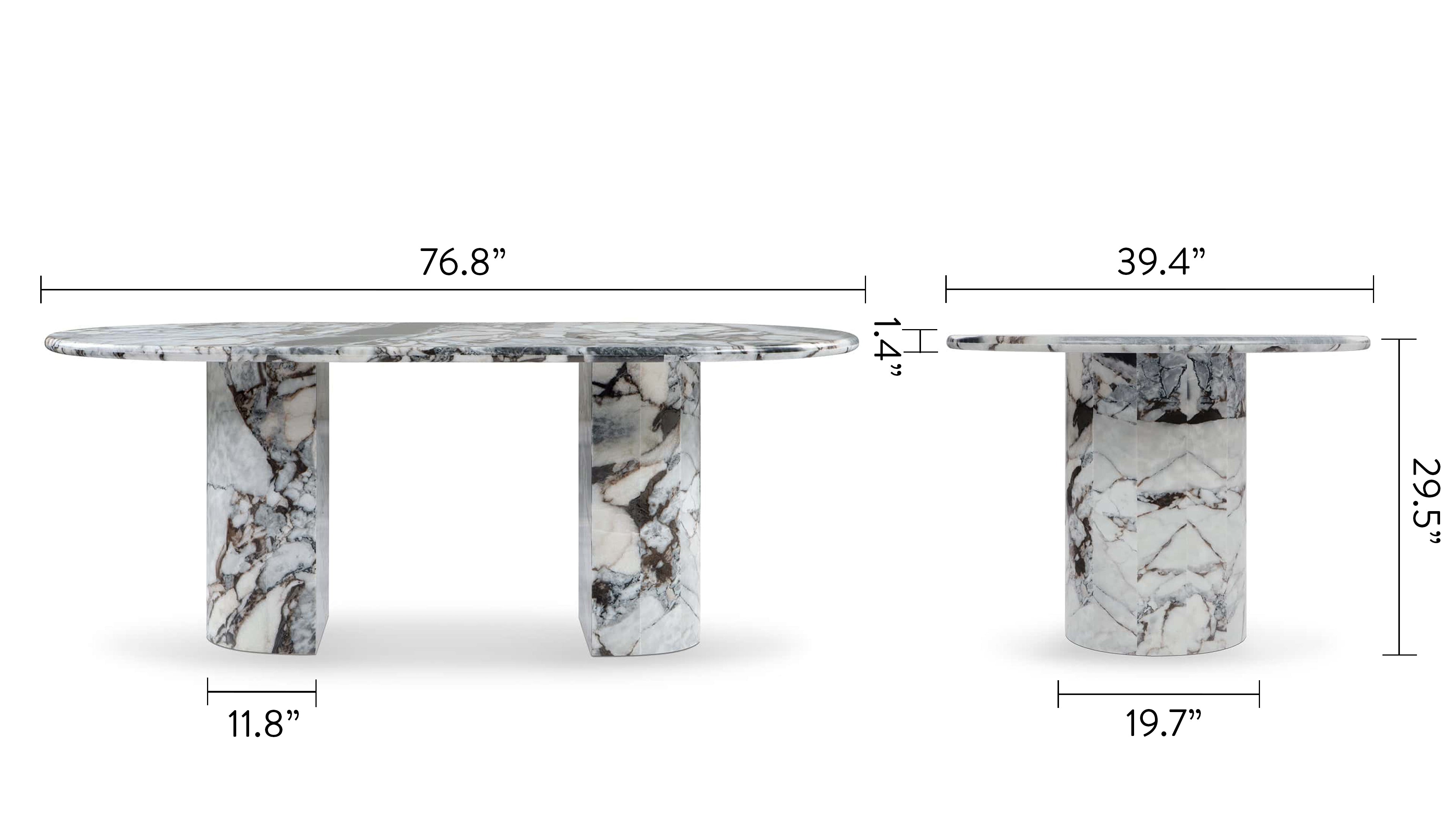 Dante Dining Table, 77in