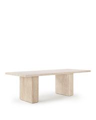 Enzo - Enzo Dining Table, Travertine, 98in | FINAL SALE