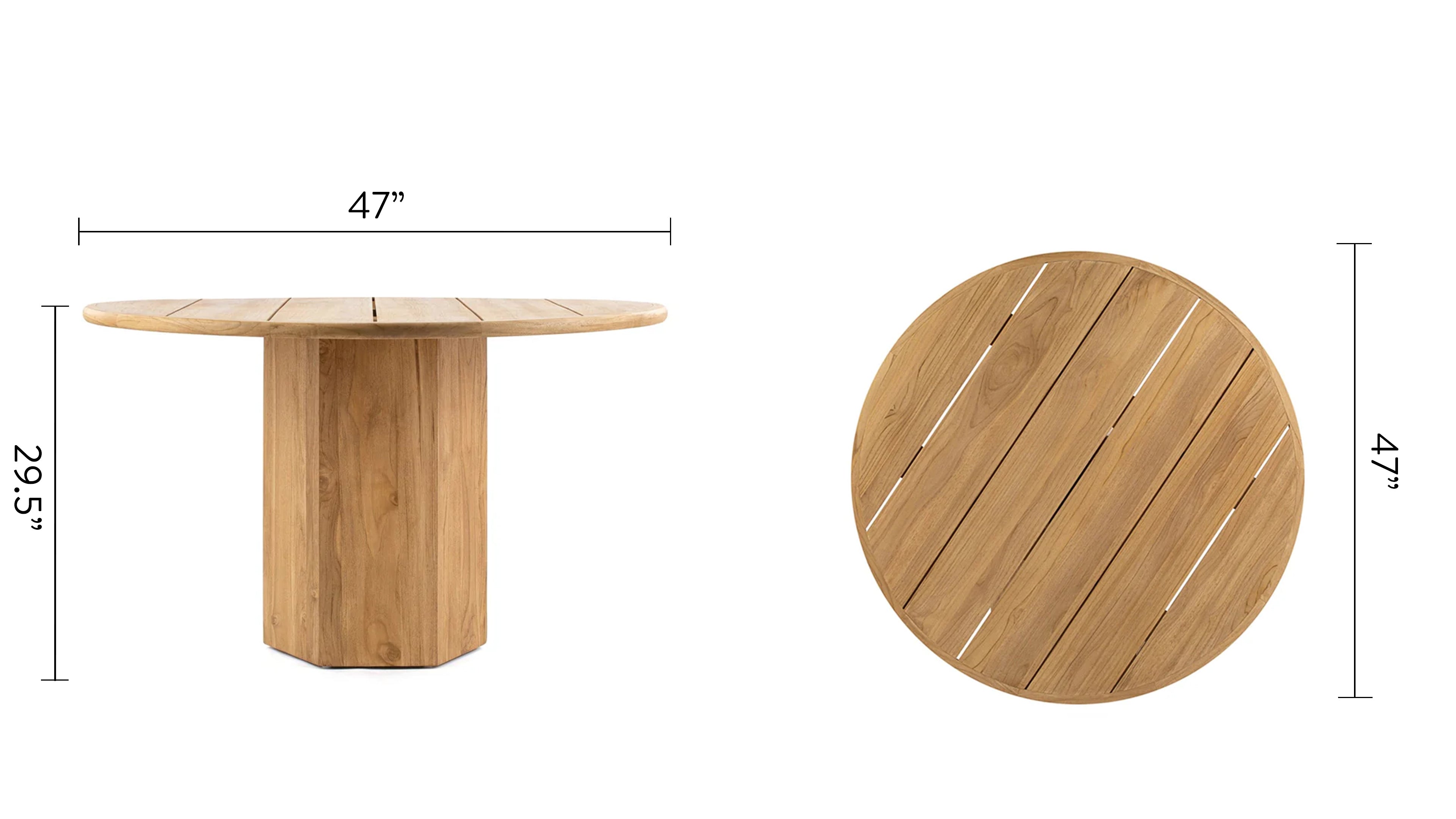 Lotus Outdoor Dining Table, 47in | FINAL SALE