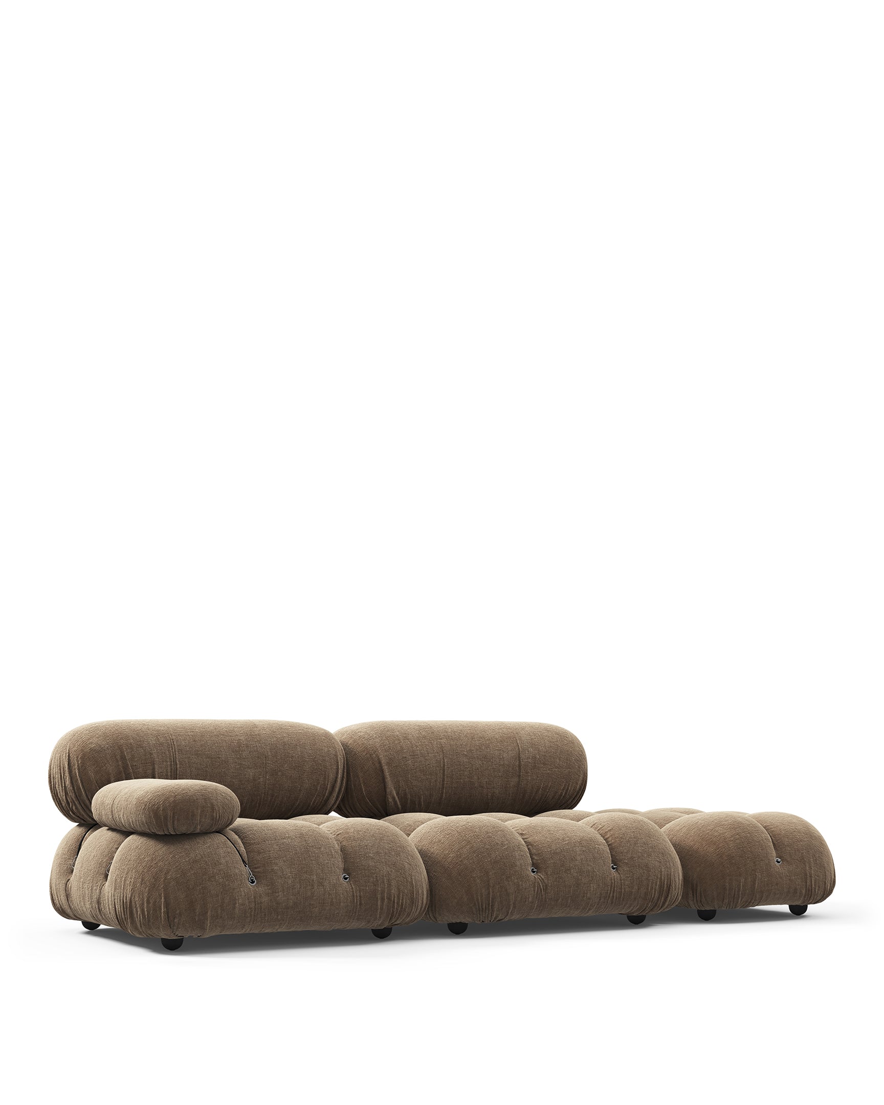 Bellini Sectional - Mario Bellini Open End Sofa, Right, Cappuccino Brown Chenille | FINAL SALE