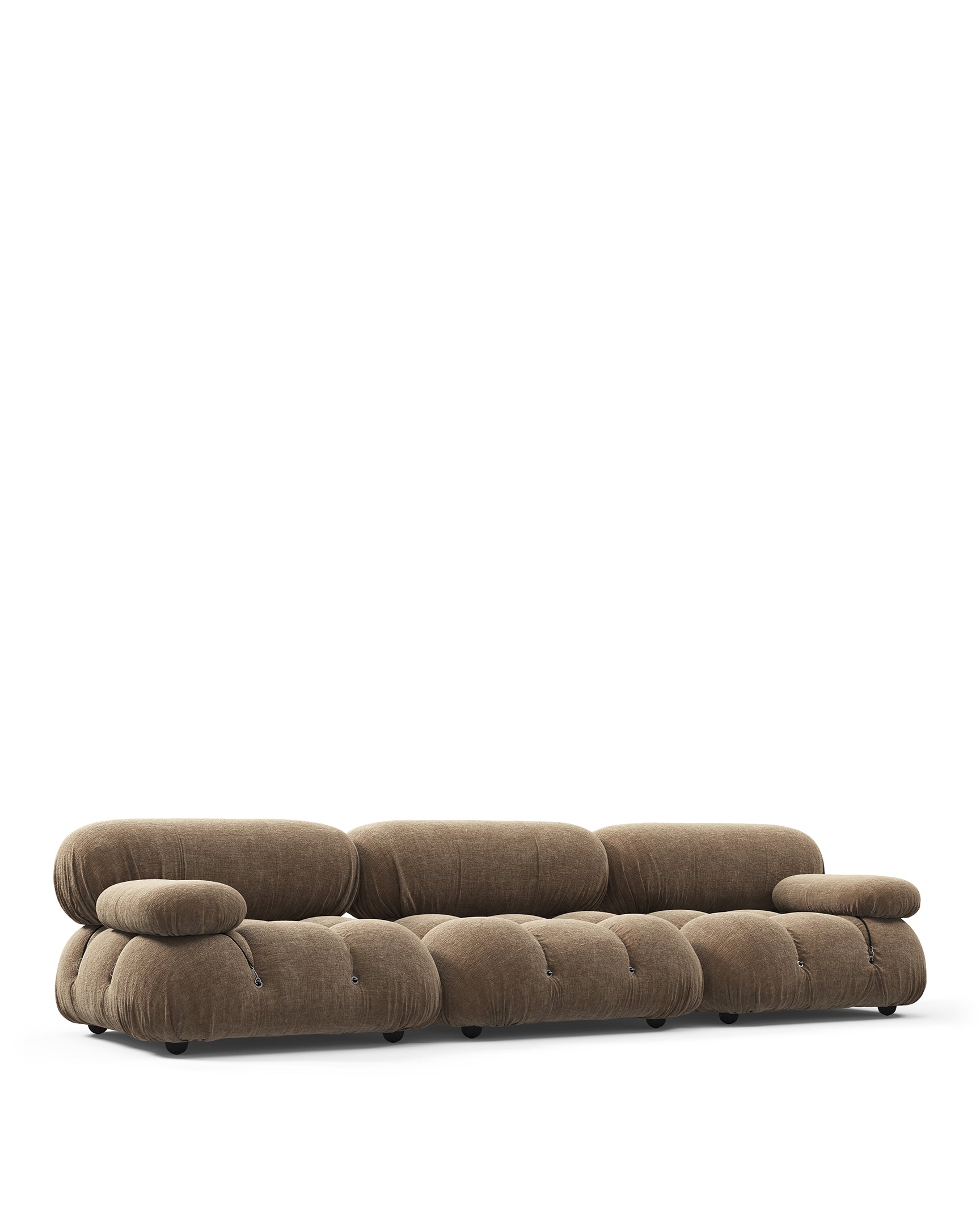 Bellini Sectional - Mario Bellini Three Seater Sofa, Cappuccino Brown Chenille | FINAL SALE