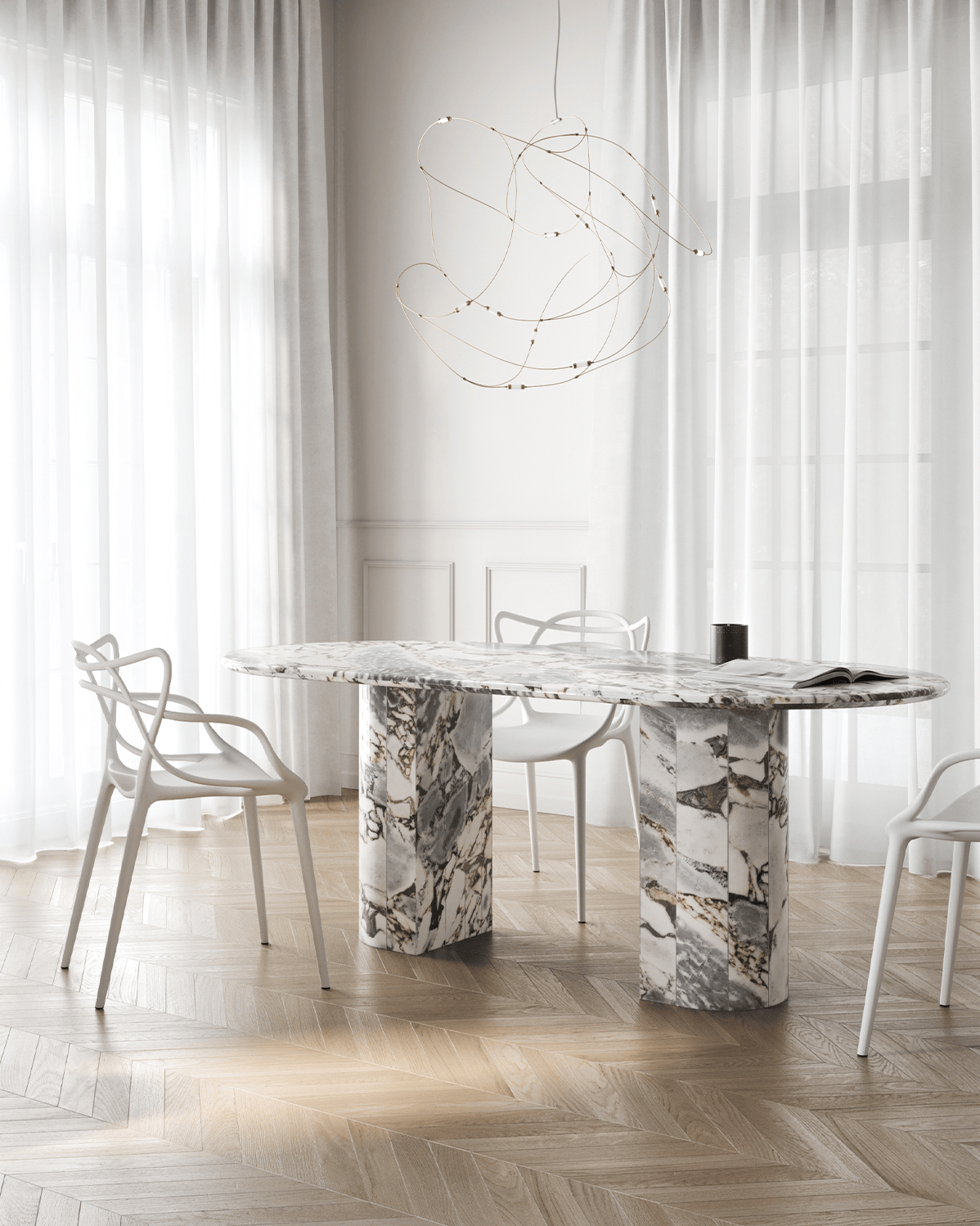 Dante Dining Table, 77in