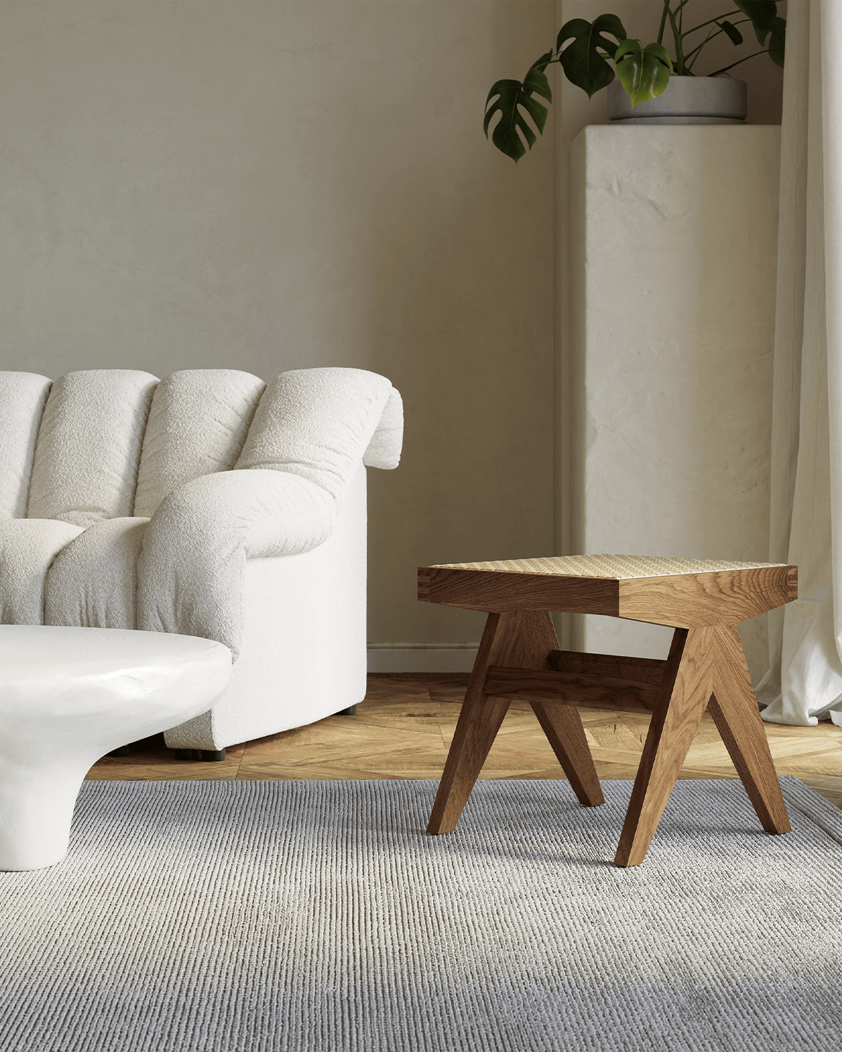 Chandigarh Rattan Stool | FINAL SALE